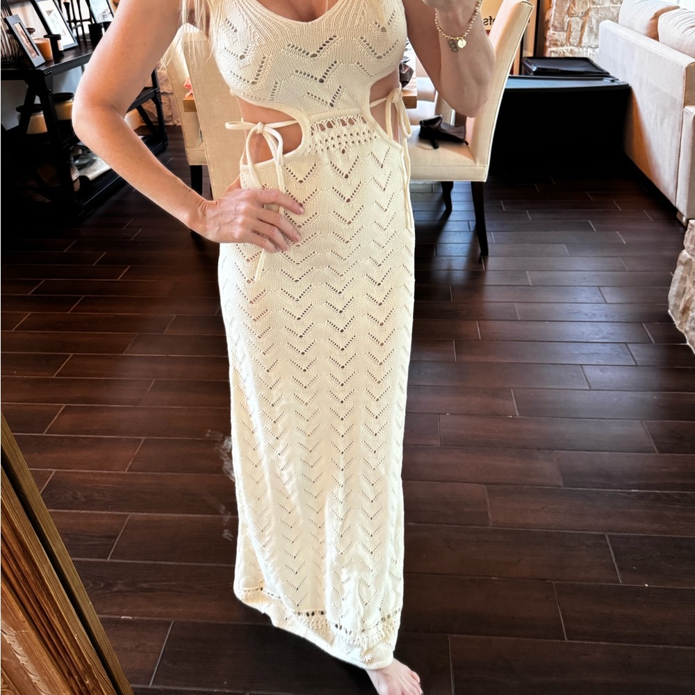 MAJORELLE Cream Maxi Dress